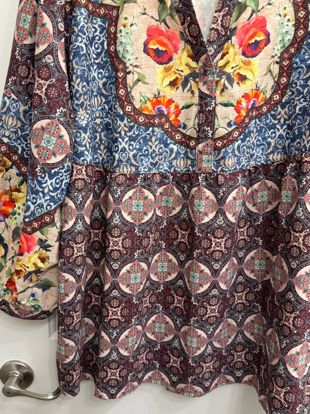 Umgee Multicolor western Floral Peasant Tunic cowgirl sz 2X - Picture 6 of 9